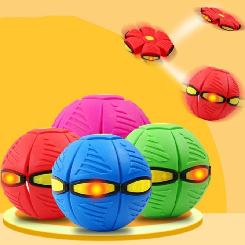 Illuminated Flying UFO Disc Ball: LED-Lit Outdoor Toy