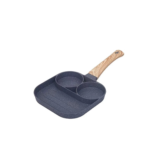 Four-Hole Non-Stick Frying Pan: Thicker Design for Omelettes, Eggs, Pancakes, and More!