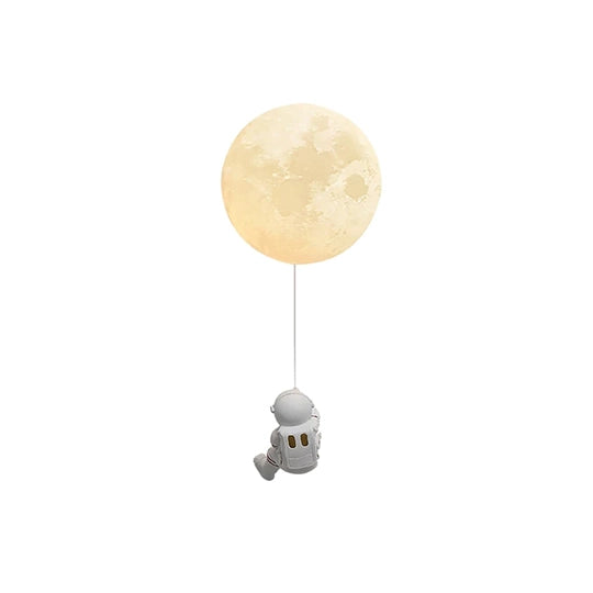 Contemporary LED Wall Lamp: Astronaut Cartoon with a Lunar Twist